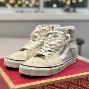 Vans Cream & Grey High-Top Sneakers Size 7